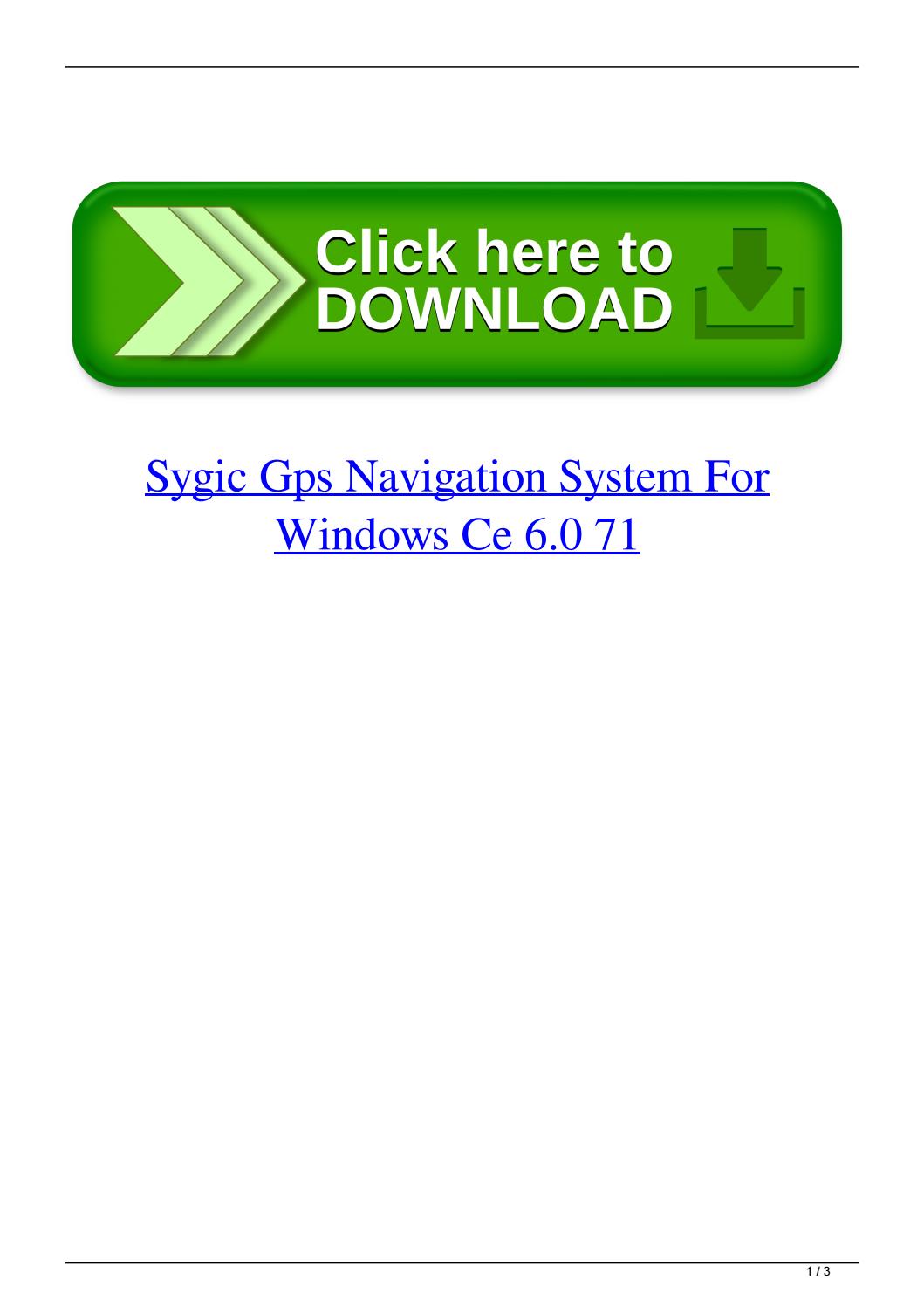 sygic for windows ce 6.0 download